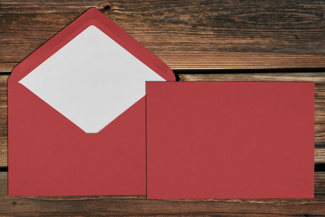 Briefhüllen mit Seidenfutter C5 157x225 mm Nassklebend Rot gerippt 100 g/qm